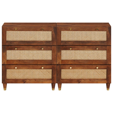 Skänksats 2 pcs Brun 60 x 33,5 x 75 cm Massivt mangoträ