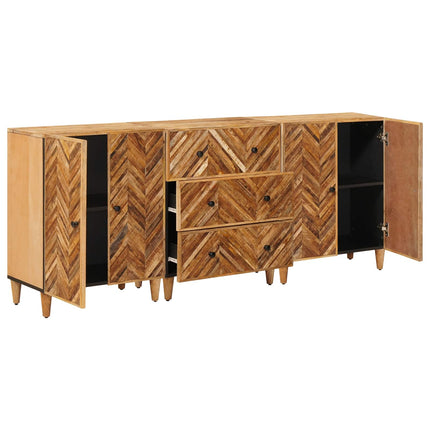 Förvaringsskåp 3 pcs Brun 60 x 33,5 x 75 cm Massivt mangoträ