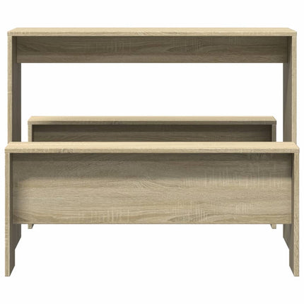 Matbord Med Bänkar 3 Delar Sonoma-Ek Konstruerat Trä