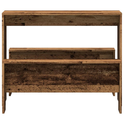 Matbord Med Bänkar 3 Delar Konstruerat Trä