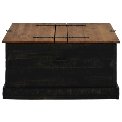 Förvaringskista HALDEN svart 91x91x47 cm massiv trä furu