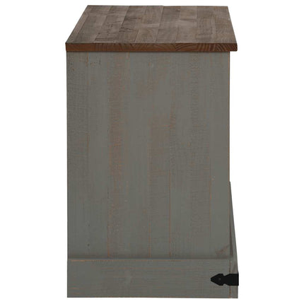 TV-bänk HALDEN med skjutdörr grå 110x40x60 cm massivt trä