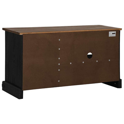 TV-bänk HALDEN med skjutdörr svart 110x40x60 cm massivt trä