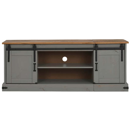TV-bänk HALDEN 2 skjutdörrar grå 150x40x60 cm massivt trä