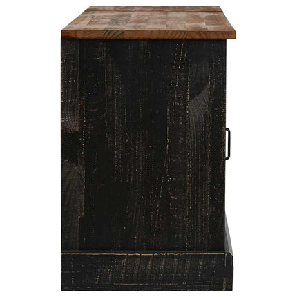 TV-bänk HALDEN 2 skjutdörrar svart 150x40x60 cm massivt trä