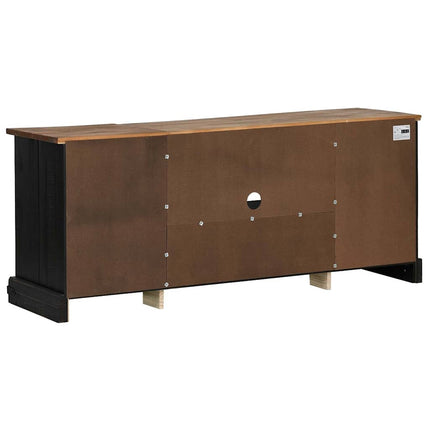 TV-bänk HALDEN 2 skjutdörrar svart 150x40x60 cm massivt trä