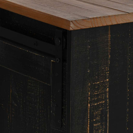 TV-bänk HALDEN 2 skjutdörrar svart 150x40x60 cm massivt trä