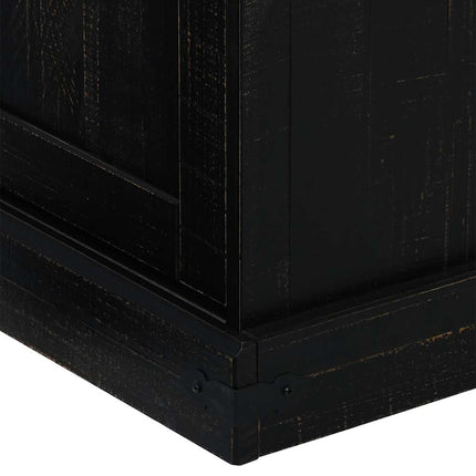 TV-bänk HALDEN 2 skjutdörrar svart 150x40x60 cm massivt trä