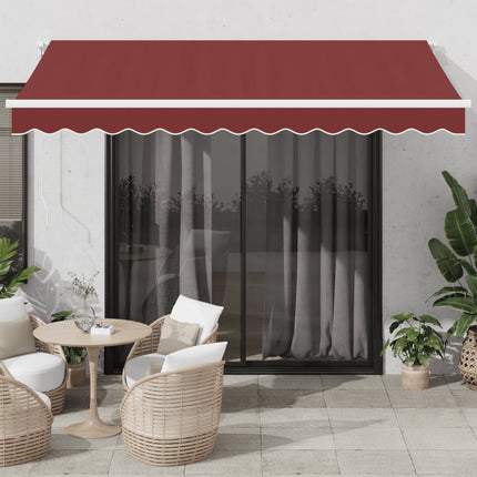 Markis automatiskt infällbar vinröd 350x250 cm