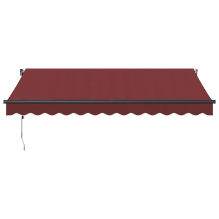 Markis automatiskt infällbar vinröd 350x250 cm