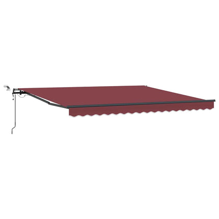 Markis automatiskt infällbar med LEDs vinröd 400x300 cm