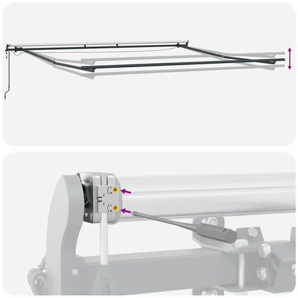 Markis automatiskt infällbar med LEDs vinröd 400x300 cm