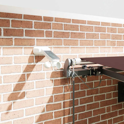 Markis automatiskt infällbar med LEDs vinröd 450x300 cm