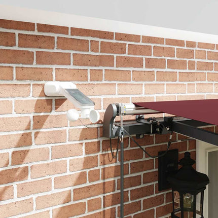 Markis automatiskt infällbar med LEDs vinröd 500x300 cm