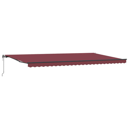 Markis automatiskt infällbar vinröd 600x300 cm