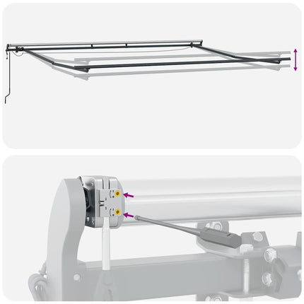 Markis automatiskt infällbar med LEDs brun 300x250 cm