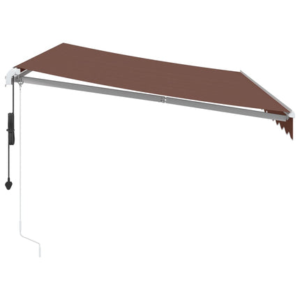 Markis automatiskt infällbar brun 350x250 cm