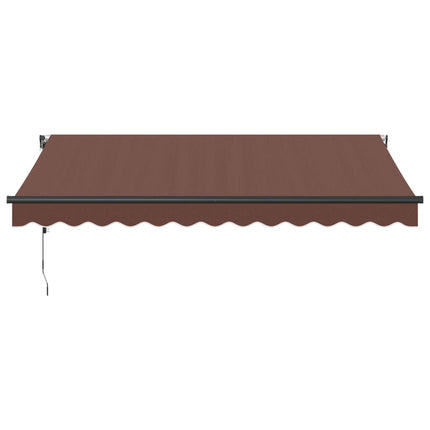 Markis automatiskt infällbar brun 350x250 cm