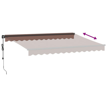 Markis automatiskt infällbar brun 350x250 cm