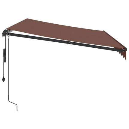 Markis automatiskt infällbar med LEDs 350x250 cm brun