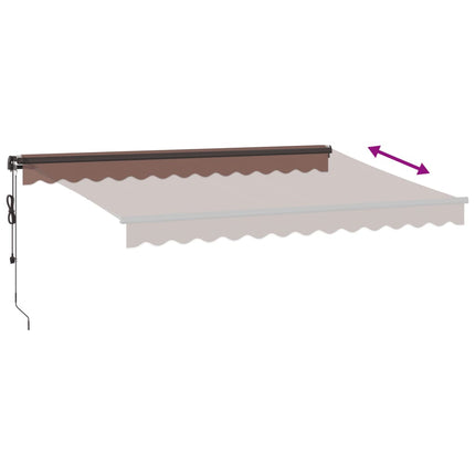 Markis automatiskt infällbar med LEDs 350x250 cm brun