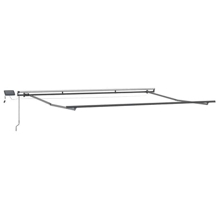 Markis manuellt infällbar med LEDs 400x300 cm brun