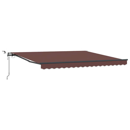 Markis automatiskt infällbar med LEDs brun 400x300 cm