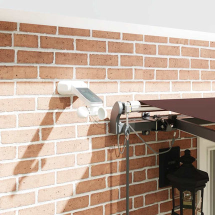 Markis automatiskt infällbar med LEDs brun 400x300 cm