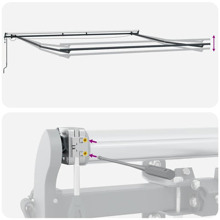 Markis automatiskt infällbar med LEDs brun 400x300 cm