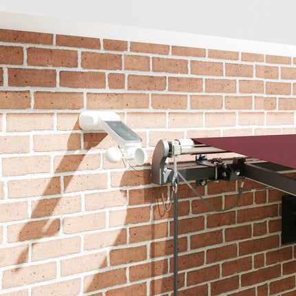 Markis automatiskt infällbar med LEDs brun 450x300 cm