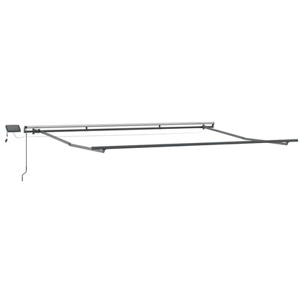 Markis manuellt infällbar med LEDs 500x300 cm brun