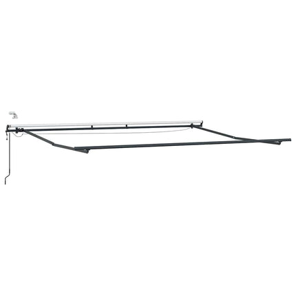 Markis automatiskt infällbar med LEDs 500x300 cm brun