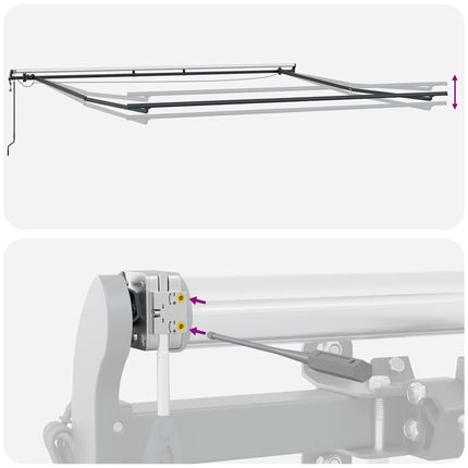 Markis automatiskt infällbar med LEDs 500x300 cm brun