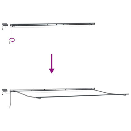 Markis manuellt infällbar med LEDs 600x300 cm brun