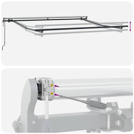 Markis automatiskt infällbar antracit&vit 300x250 cm