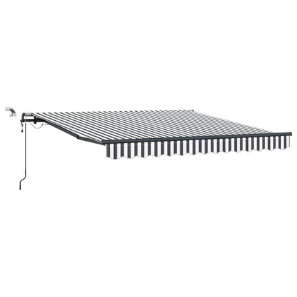 Markis automatiskt infällbar med LEDs antracit&vit 300x250 cm