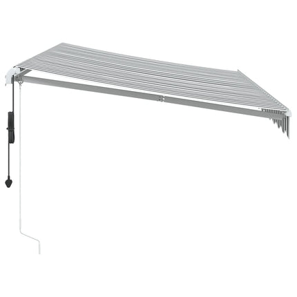 Markis automatiskt infällbar antracit&vit 350x250 cm