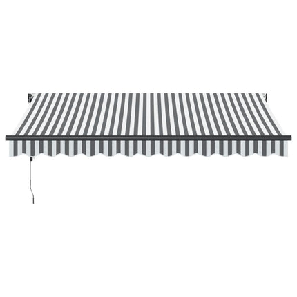 Markis automatiskt infällbar antracit&vit 300x250 cm