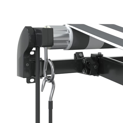 Markis automatiskt infällbar antracit&vit 300x250 cm