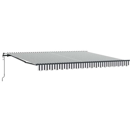 Markis automatiskt infällbar antracit&vit 400x300 cm
