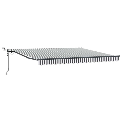 Markis automatiskt infällbar med LEDs antracit&vit 400x300 cm