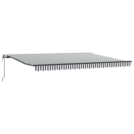 Markis automatiskt infällbar antracit&vit 450x300 cm
