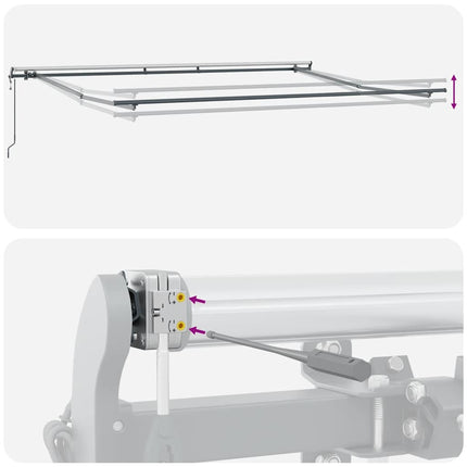 Markis automatiskt infällbar antracit&vit 450x300 cm