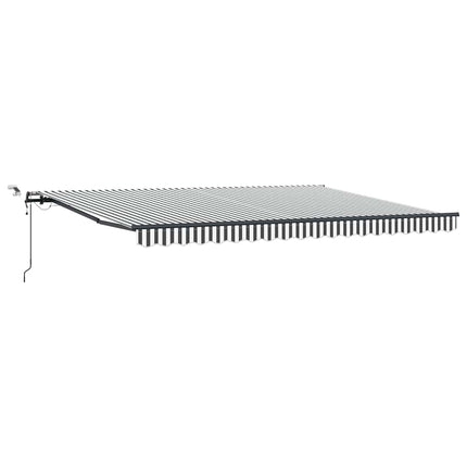 Markis automatiskt infällbar med LEDs antracit&vit 450x300 cm