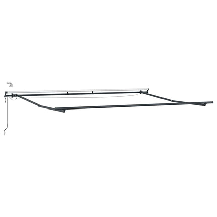 Markis automatiskt infällbar med LEDs antracit&vit 450x300 cm