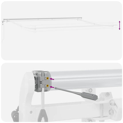 Markis automatiskt infällbar antracit&vit 500x300 cm