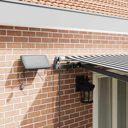 Markis manuellt infällbar med LEDs antracit&vit 500x300 cm