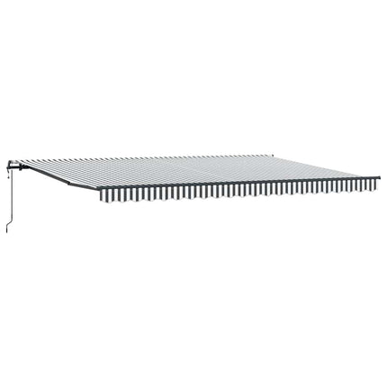 Markis automatiskt infällbar antracit&vit 500x300 cm