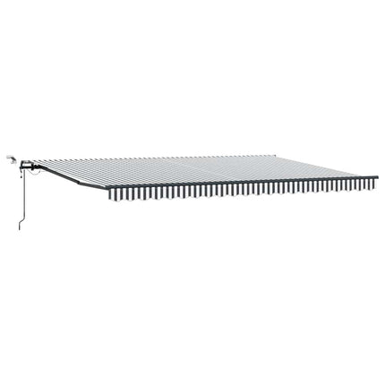 Markis automatiskt infällbar med LEDs antracit&vit 500x300 cm