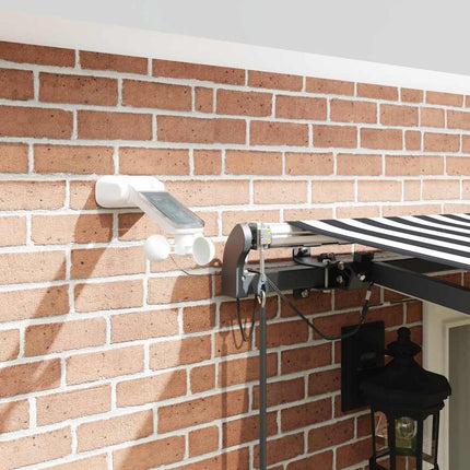 Markis automatiskt infällbar med LEDs antracit&vit 500x300 cm